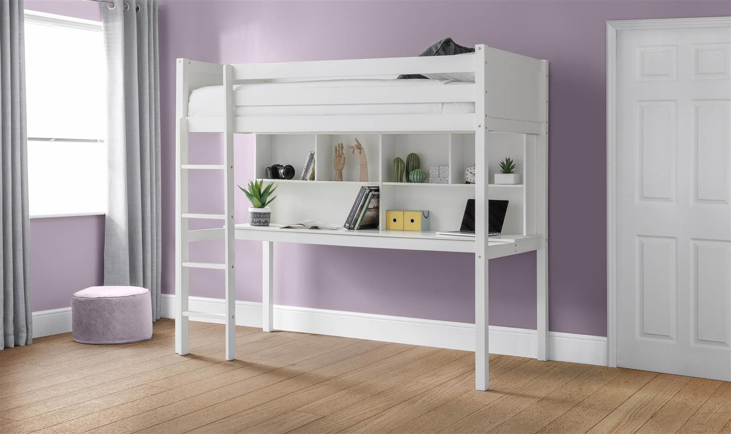 TITAN HIGH SLEEPER BUNK BED - WHITE