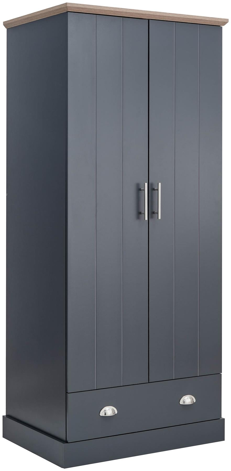 KENDAL 2 DOOR 1 DRAWER WARDROBE - SLATE BLUE