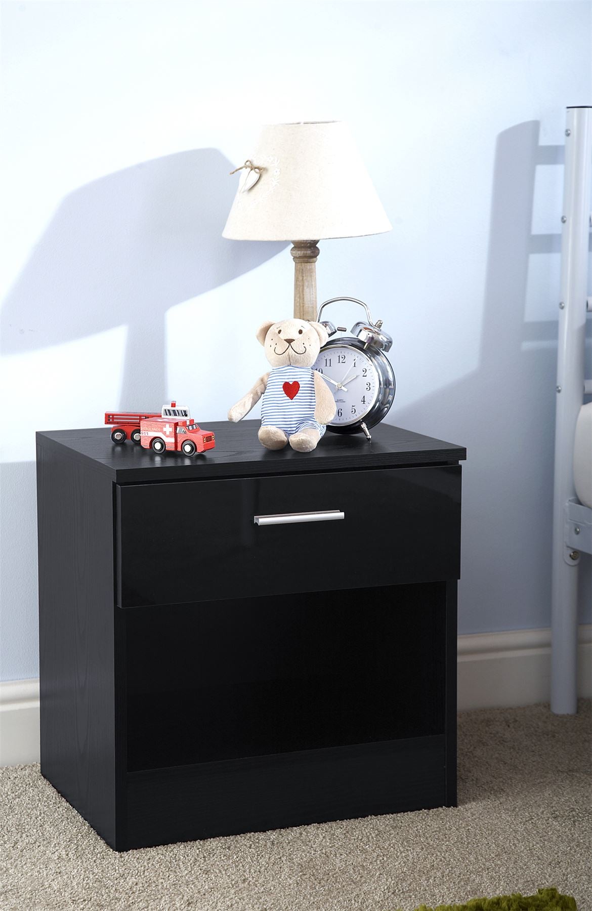 OTTAWA 1-DRAWER BEDSIDE TABLE - BLACK