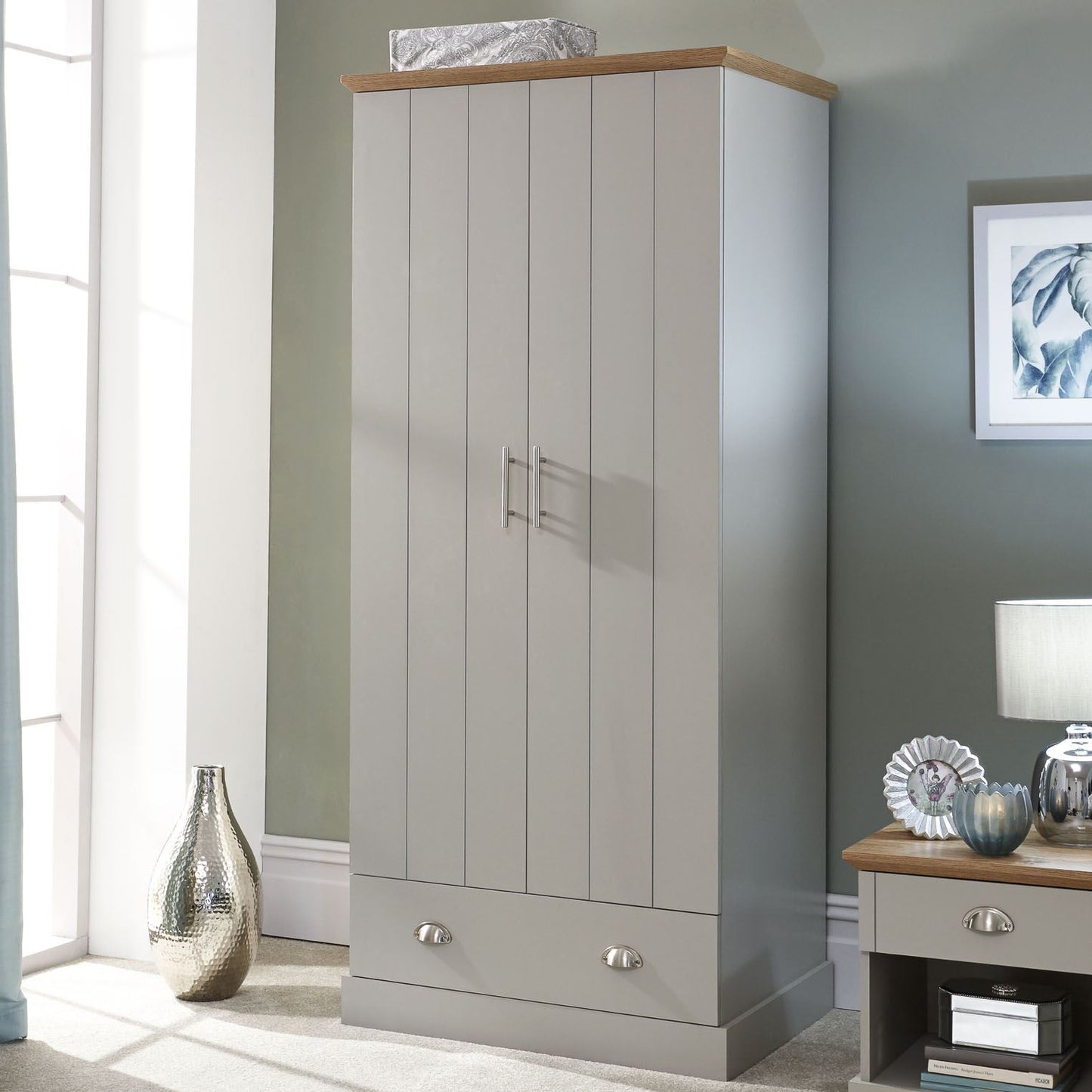 KENDAL 2 DOOR WARDROBE - GREY