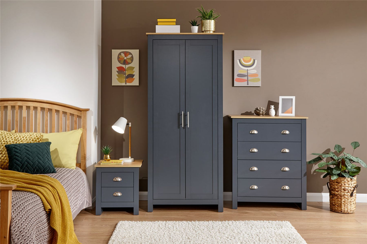 LANCASTER 3 PIECE BEDROOM SET - SLATE BLUE