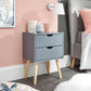 NYBORG 2-DRAWER BEDSIDE TABLE - DARK GREY