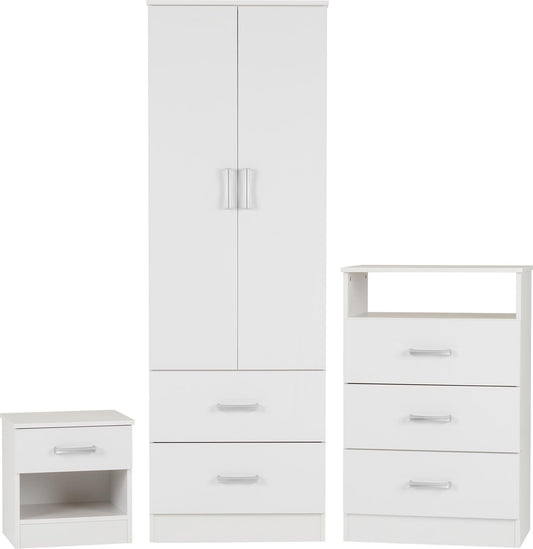 POLAR 3 PIECE BEDROOM SET - WHITE