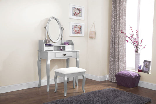 LUMBERTON DRESSING TABLE SET - SILVER