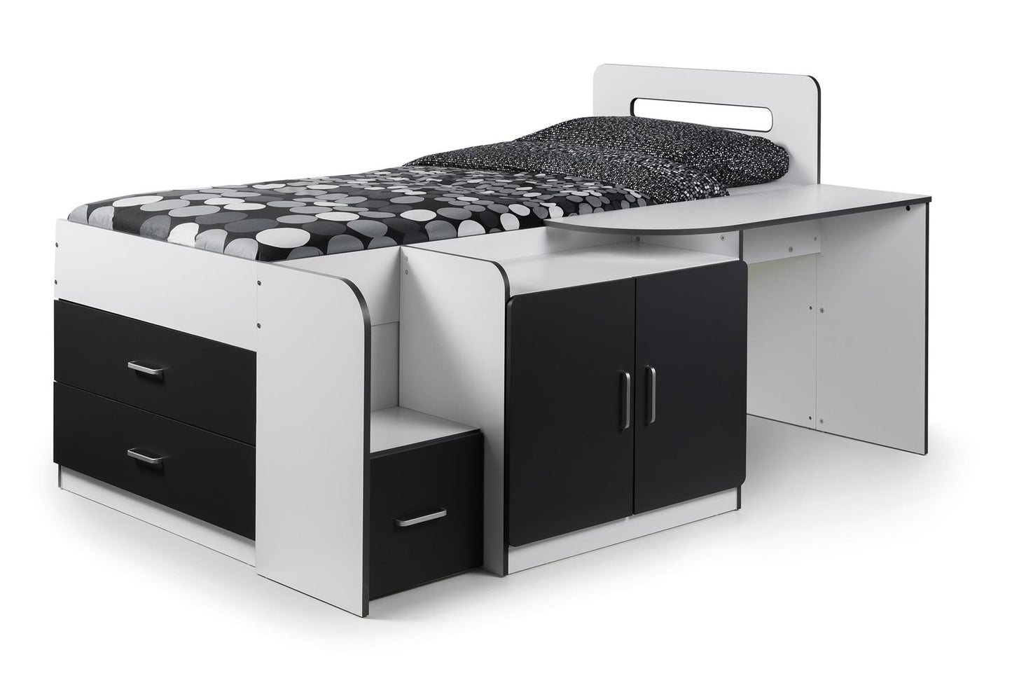 COOKIE CABIN BED - WHITE/CHARCOAL GREY