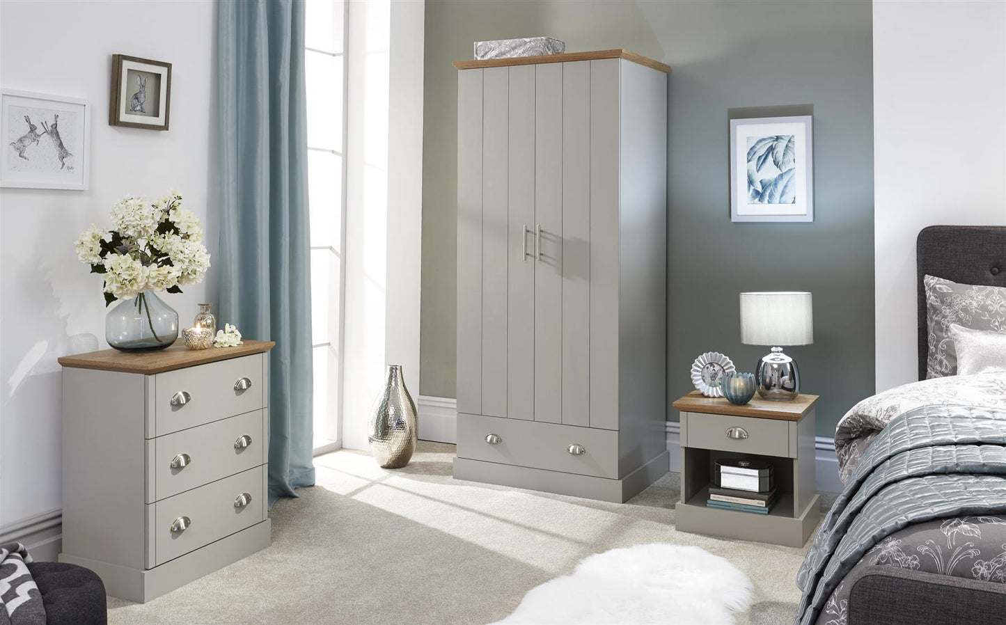 KENDAL 3 PIECE BEDROOM SET - GREY