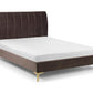 DECO VELVET BED - 5FT KING SIZE - TRUFFLE VELVET/BRUSHED GOLD