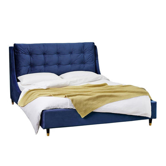 SLOANE VELVET BED - 4FT6 DOUBLE - BLUE