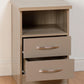 NEVADA 2-DRAWER BEDSIDE TABLE - OYSTER/LIGHT OAK