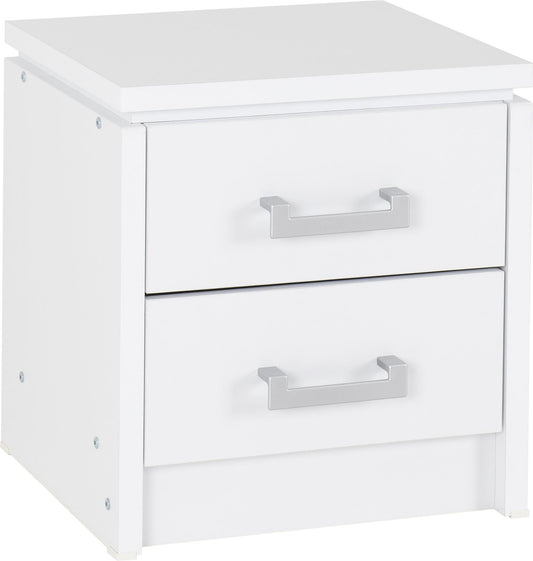 CHARLES 2-DRAWER BEDSIDE TABLE - WHITE