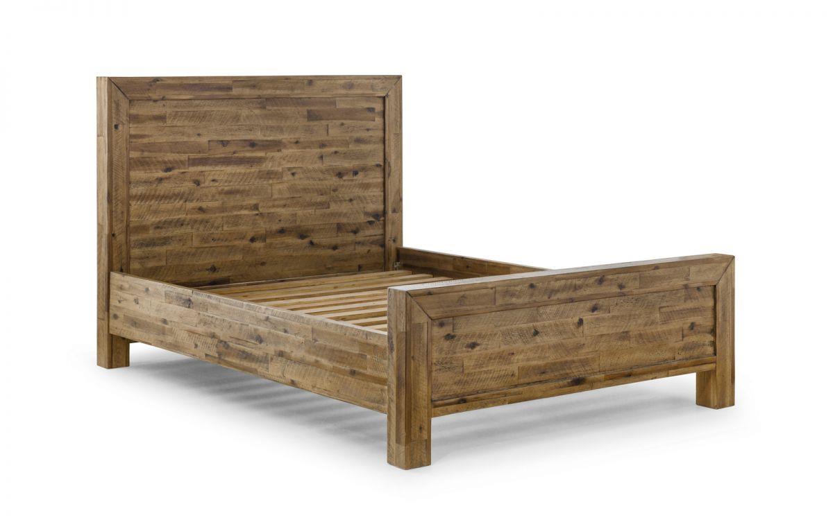 HOXTON WOODEN BED - 6FT SUPER KING SIZE - RUSTIC OAK