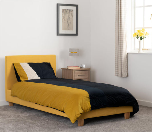 PRADO FABRIC BED - 3FT SINGLE - MUSTARD