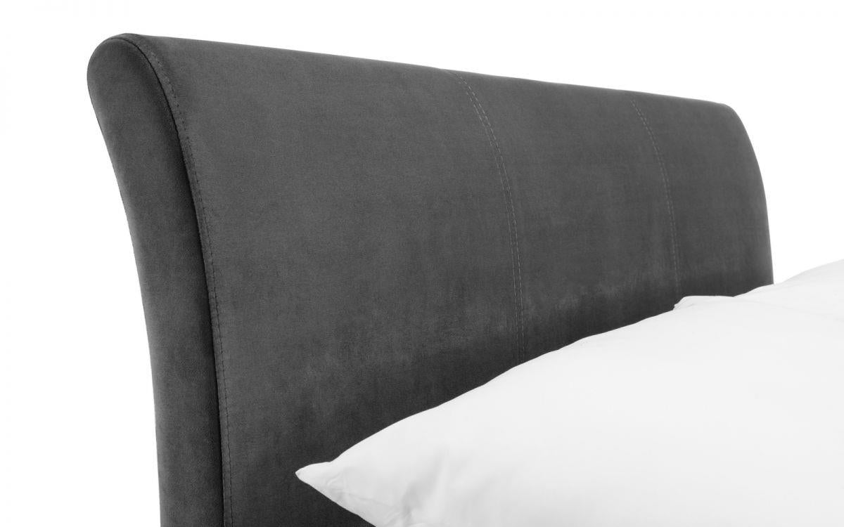 CAPRI VELVET BED - 5FT KING SIZE - DARK GREY