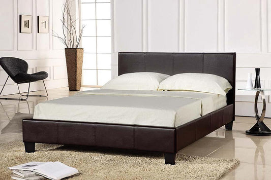 PRADO FAUX LEATHER BED - 4FT6 DOUBLE - BLACK