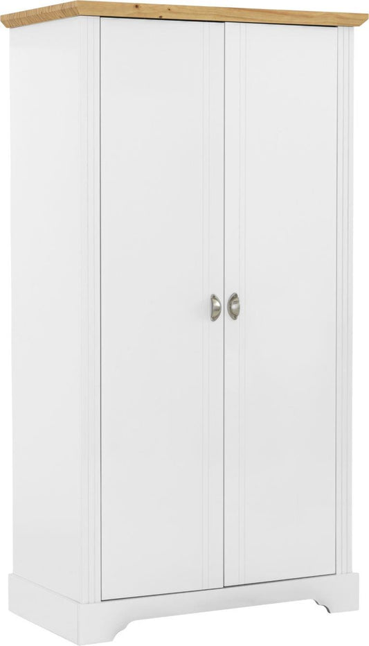 TOLEDO 2 DOOR WARDROBE - WHITE/OAK