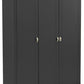 TOLEDO 3 DOOR WARDROBE - GREY/LIGHT OAK