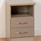 NEVADA 2-DRAWER BEDSIDE TABLE - OYSTER/LIGHT OAK