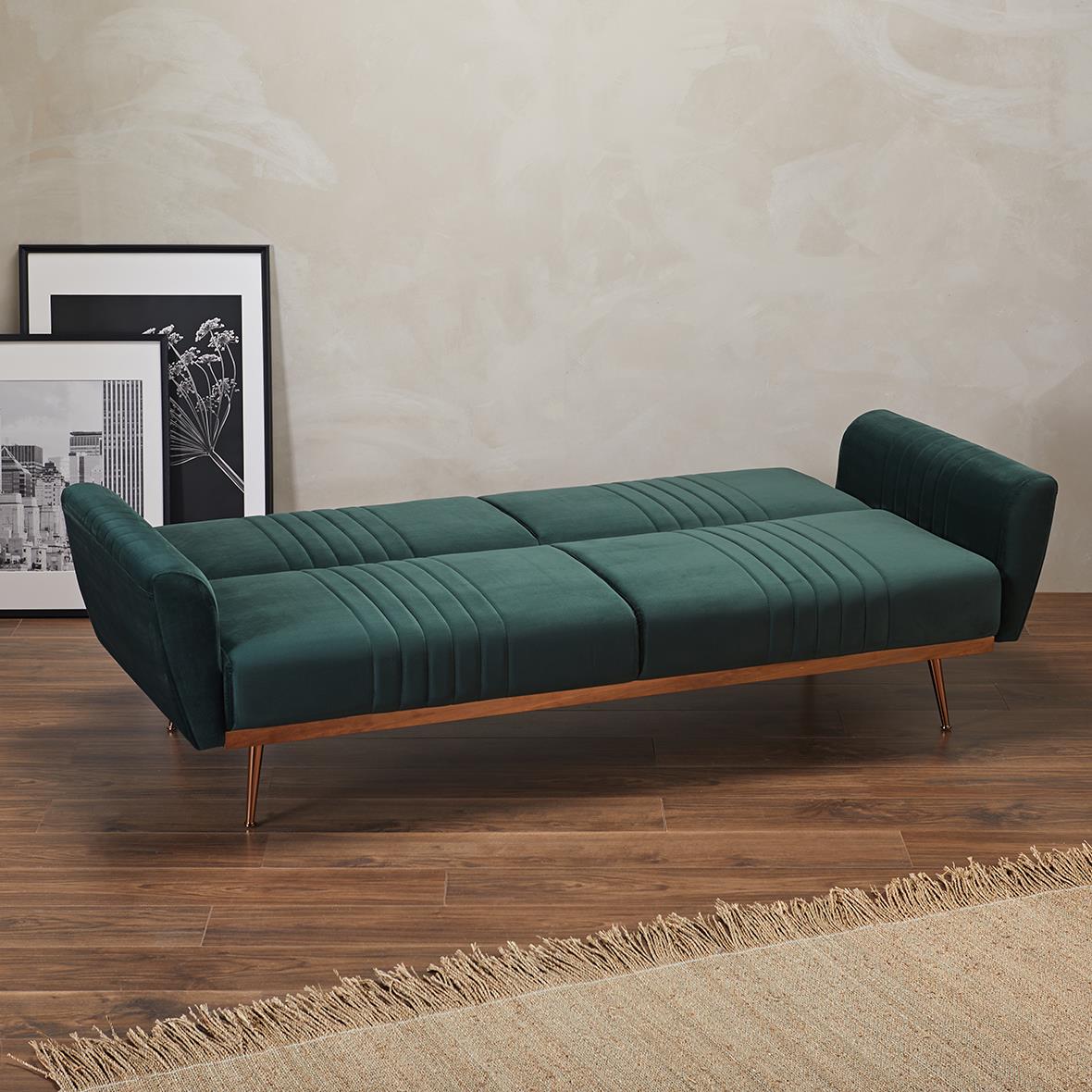 NICO VELVET SOFA BED - GREEN