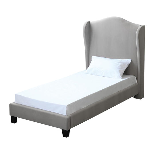 CHATEAUX VELVET BED - 3FT SINGLE - SILVER