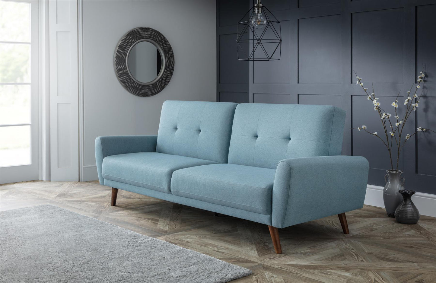 MONZA FABRIC SOFA BED - BLUE