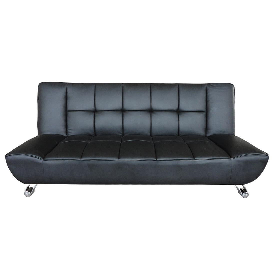 VOGUE FAUX LEATHER SOFA BED - BLACK