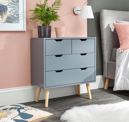 NYBORG 2+2 DRAWER CHEST - DARK GREY