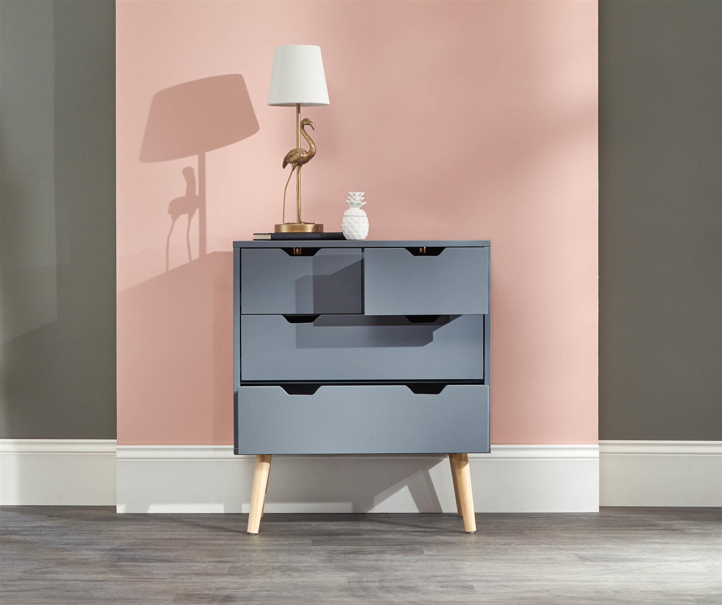 NYBORG 2+2 DRAWER CHEST - DARK GREY