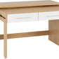 SEVILLE 2 DRAWER SLIDER DESK - WHITE/LIGHT OAK