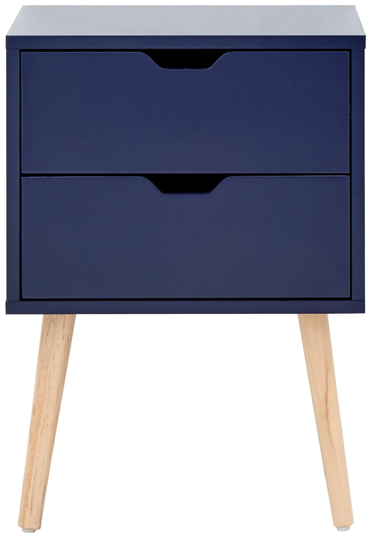 PAIR OF NYBORG 2-DRAWER BEDSIDE TABLES - NIGHTSHADOW BLUE