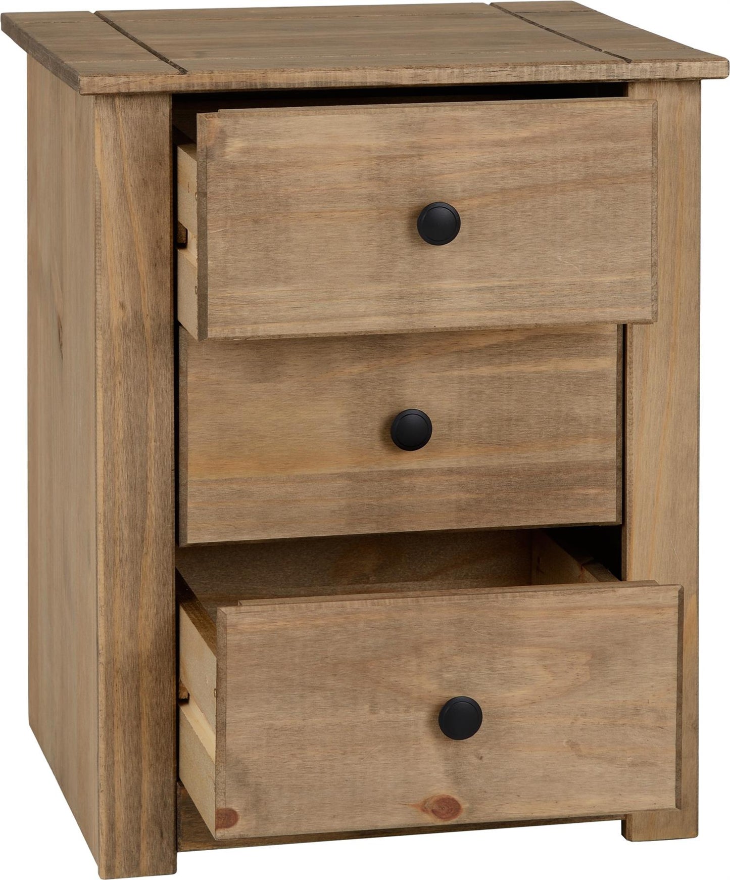 PANAMA 3-DRAWER BEDSIDE TABLE - NATURAL WAX