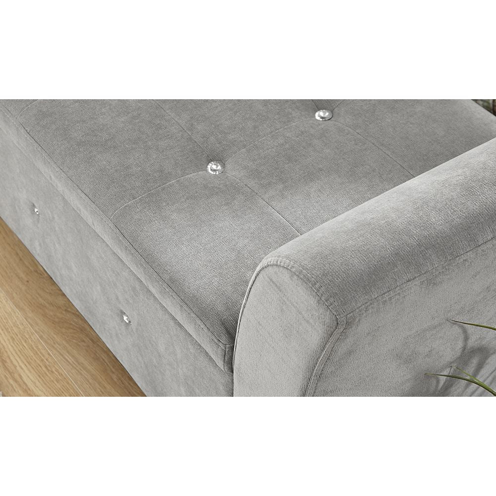 VERONA CHENILLE STORAGE WINDOW SEAT - SILVER