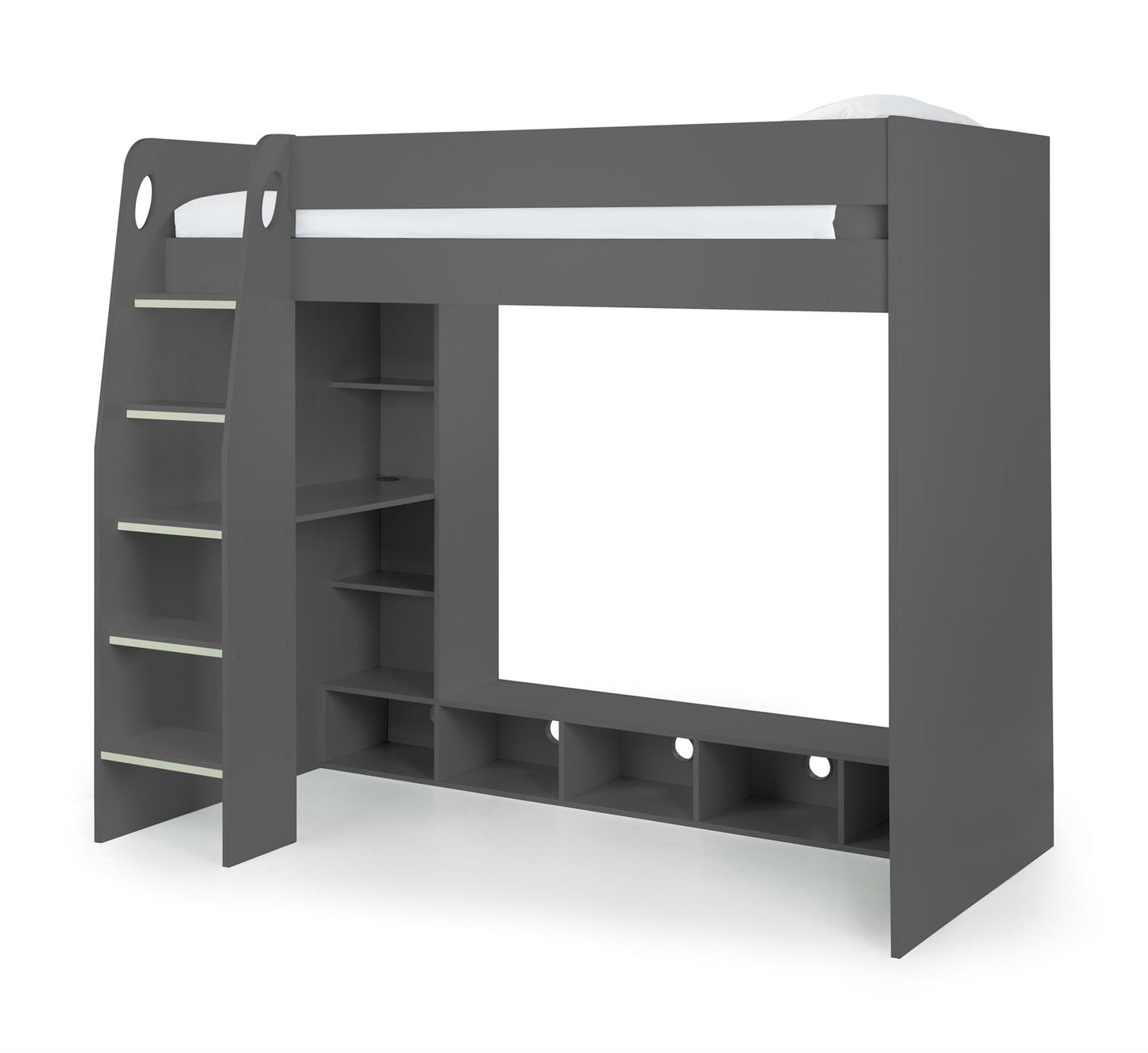 NEBULA GAMING HIGH SLEEPER BUNK BED - ANTHRACITE